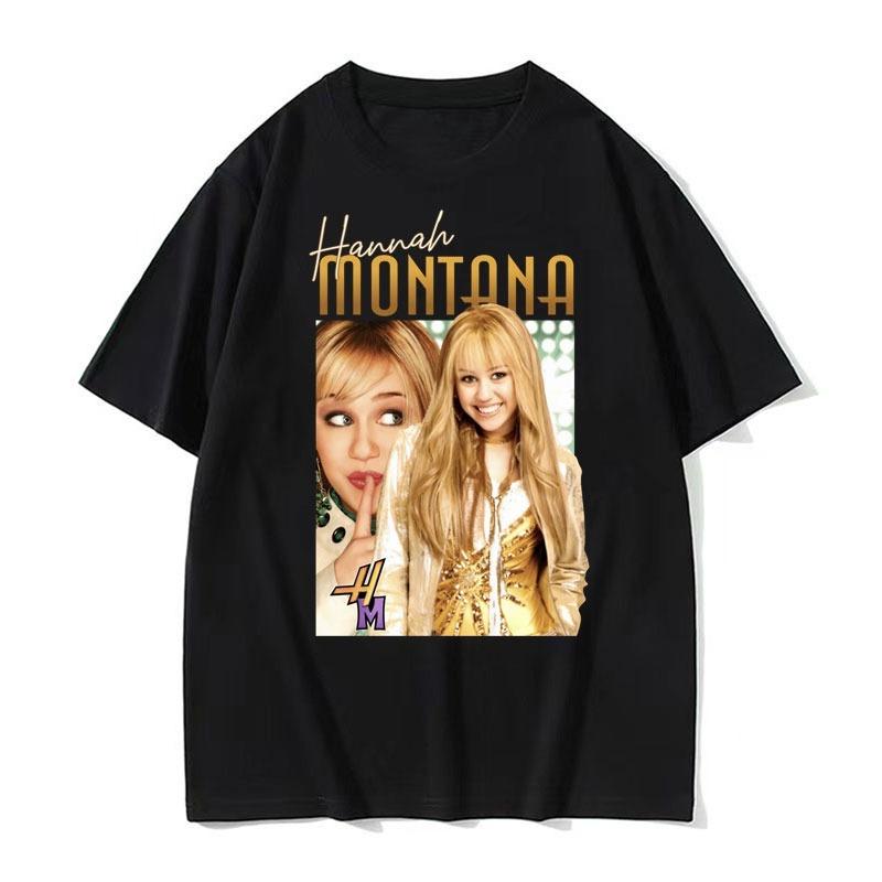 

Hannah Montana Retro 90s T Shirt Miley Cyrus Rap Hip Hop Punk Style Tee Shirt Unisex Womens High Quality Tshirt Streetwear Summer S