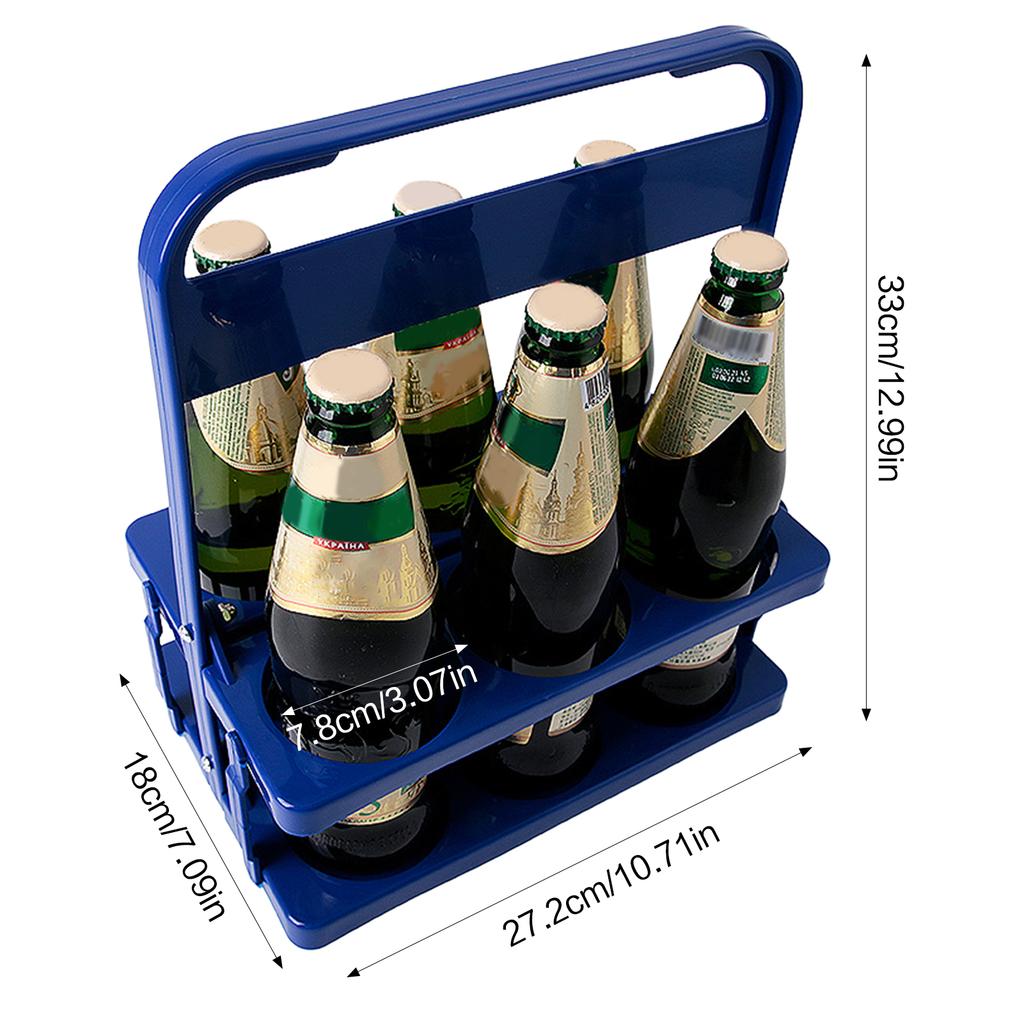 Foldable Plastic Wine Carrier Easy To Carry Wine Basket Beer Tote for Daily Use KTV and Party