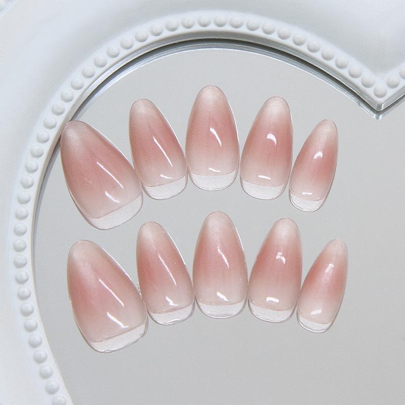 24 Pieces Clear Cat's Eye Simple Gentle Sweet Blush ins Wind Removable Wear Armor 30 pieces press on nails