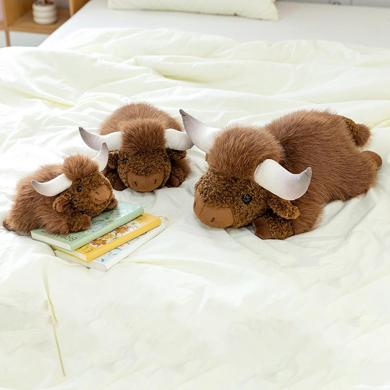 Simulated Yak Plush Toys Cattle Stuffed Doll Soft Home Decor Toys Toys Hobbies Collection Kids Dolls Creative Birthday Gifts