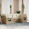 Vidaxl 6-Cz. Tuinmeubelset Met Kussens, Beige, Polyrotan