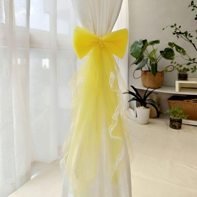 INS Curtain Bow Tiebacks Window Curtains Binding Rope White Window Curtain Strap Bag Decoration Curtain Decor Accessories