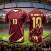 Brasilien Fan Fußball T-Shirt Neymar #10 Geometrisches Muster Spielerporträt Atmungsaktiv Schnelltrocknend Trainings-T-Shirt Fan Sport Oberteil