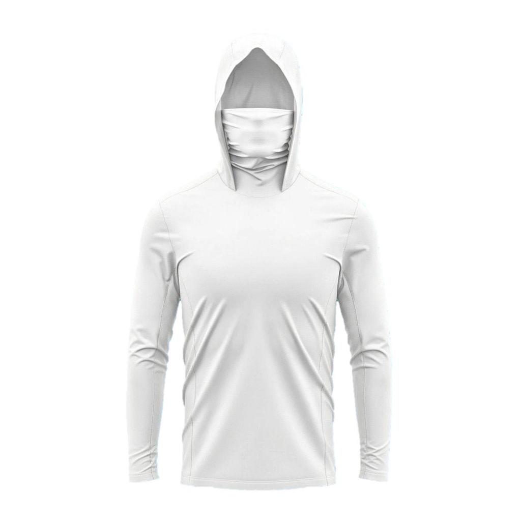Op Voorraad UPF50+ Heren Zonwerende Vis Hoodie met Masker