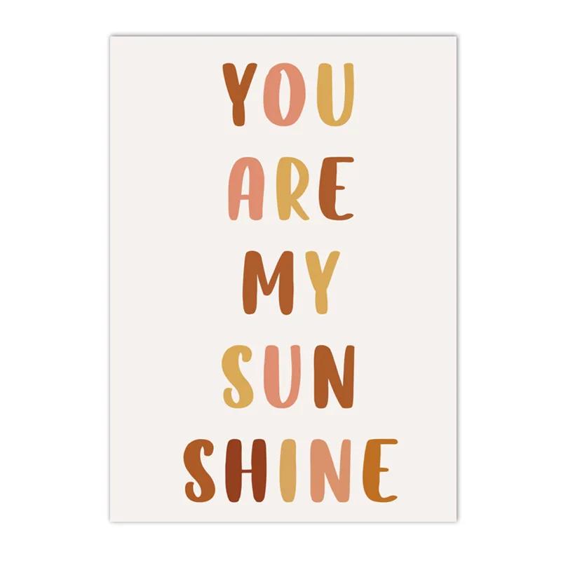 Boho Rainbow Cloud Moon Sun Heart Posters and Prints Nordic Nursery Wall Art Pictures Baby Kids Room Home Decor Canvas Painting