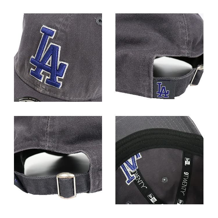 New Era 9TWENTY MLB Baseball Cap for Men and Classic Los Angeles Dodgers Charcoal Gray Women, Low-Profile Cap, [Used]
