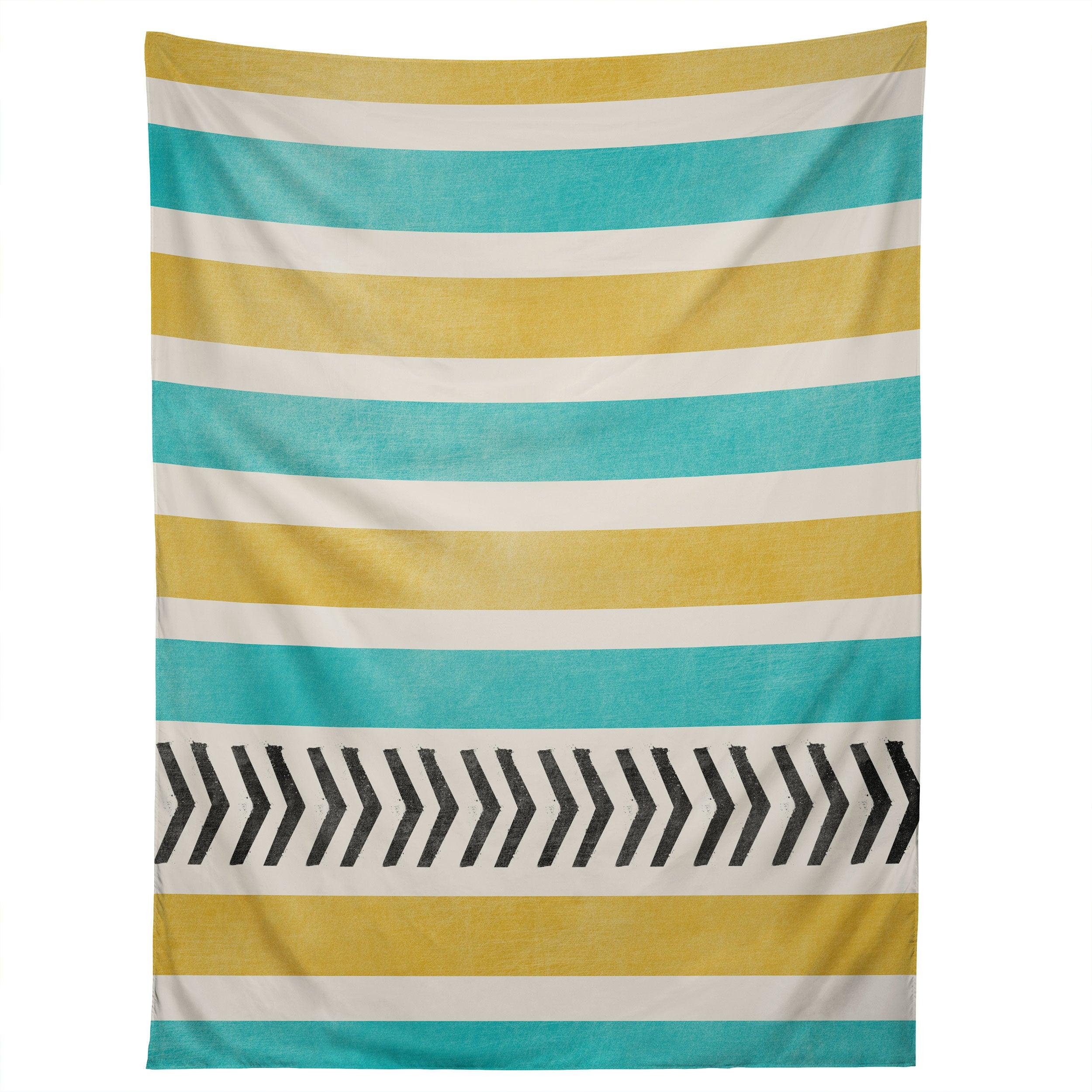 GREEN AND BLUE STRIPES AND ARROWS tapestry 75x100