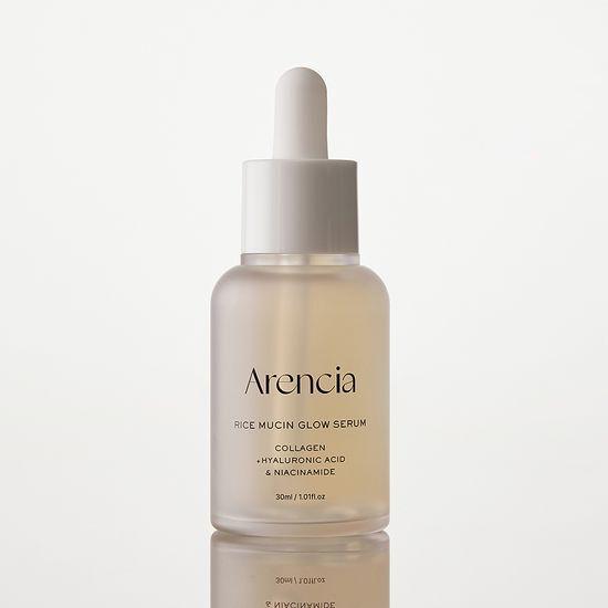 arencia Sérum Iluminador de Mucina de Arroz – 30ml Potenciador Coreano para una Piel Luminosa y Jugosa, Para una Piel Jugosa con Mucina de Arroz y Colágeno