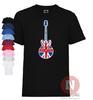 Union Jack Guitar Children's T-Shirt. For Little Ones and Teenagers Who Like To Rock. 100% Cotton, Great Gift Idea