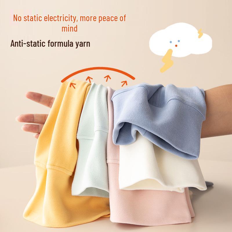 Infant Girls' High-Waisted Thermal Pants - Belly Protection for Autumn & Winter