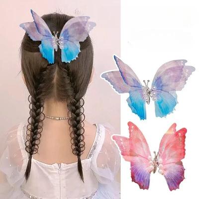 1/2pcs Colorful Moving Butterfly Hair Clip Beautiful Wings Sweet Hairpin Women Girls Cute Bangs Clip  Hair Accessories