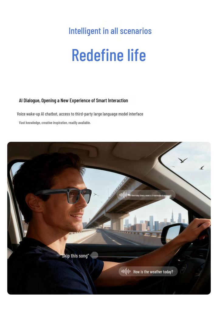 XKonePro Smart Glasses with Camera for Photos, Translation, Calls, Music, and Bluetooth Connectivity - In Stock