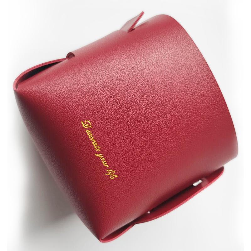 Foldable PU Leather Desktop Organizer: Cosmetics, Remote, Pens, and Key Holder