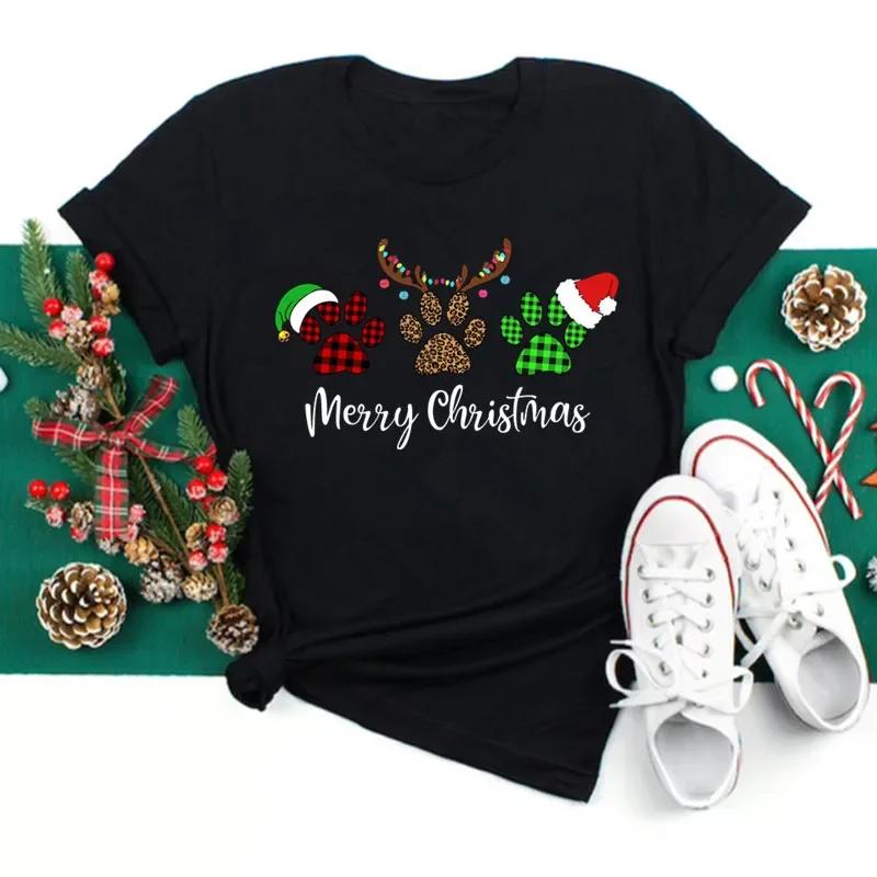 Just A Girl Who Loves Christmas Print Women Tshirts Cute FeUnisex Christmas Clothes New Year Party Tshirt
