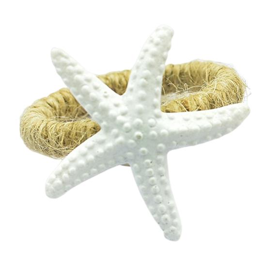 Starfish Napkin Rings White Sea Star Napkin Holders Coastal Style Napkin Rings for Beach Theme Party Dinner Party Wedding Table Decor