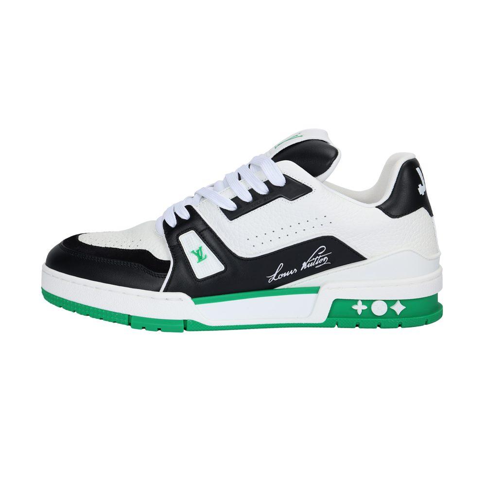 Louis Vuitton Trainer Leather Low Top Skateboard Shoes Men's Green 1ADDY3