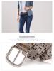 Women's Fashionable Rhinestone Black Leather Belt for Jeans and Formal Wear - Korean Style Trendy