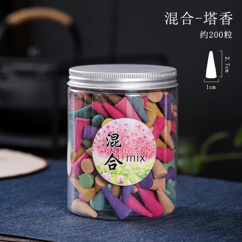 200pcs Natural Incense Grains Mixed Aromatherapy Waterfall Smoke Backflow Cones Incense Yoga Meditation Soothes Spirit Fragrance