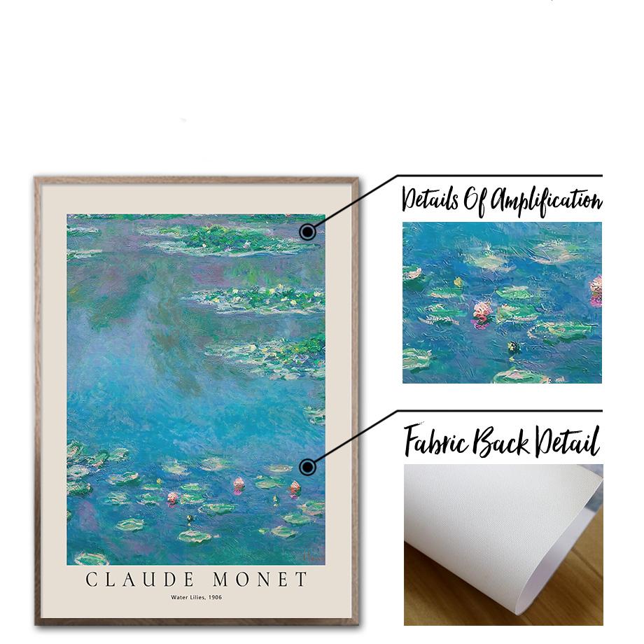 Claude Monet Abstract Retro Impressionist Wall Art, Canvas Nordic Posters and Prints, Wall Pictures for Living Room Decor