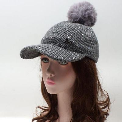 Bonnet tricoté chaud d'hiver à paillettes