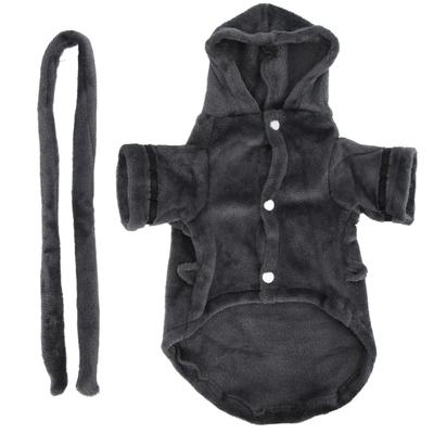 Pet Bathrobe Plush Soft Absorbent Dog Nightwear with Hood Waist Belt for Puppy CatsL