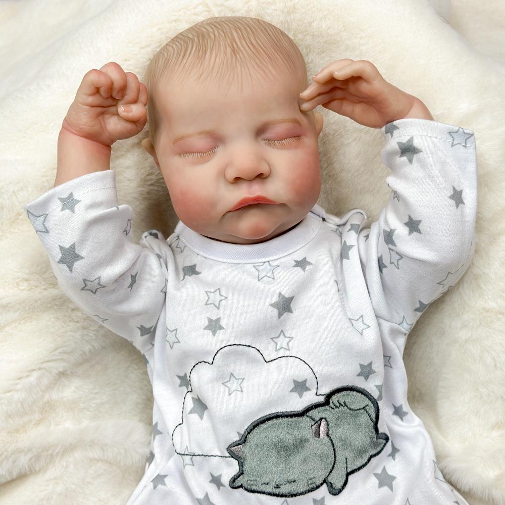 17-Inch Levi Reborn Doll: Full Silicone, Water-Friendly Simulation Baby.