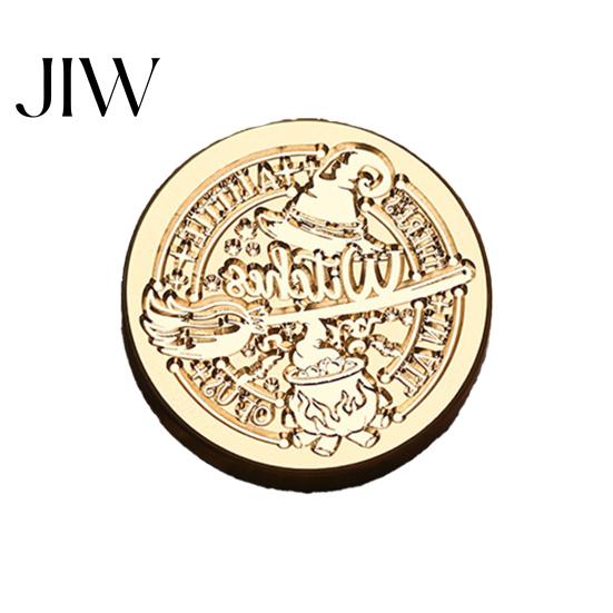 Halloween Stamp Head Themed Brass Wax Seal Head, Pumpkin Ghost Witch Bat Engraved Replaceable Sealing Replacement for Envelope Journal Gift Wrap Party