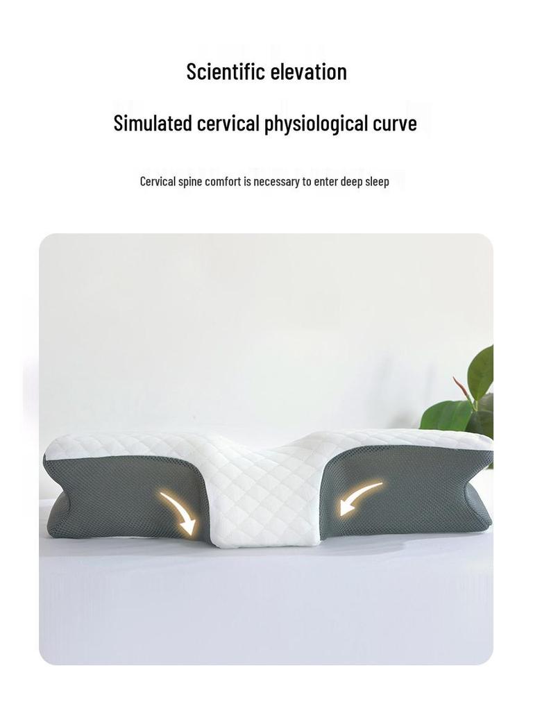 Butterfly-Shaped Memory Foam Pillow for Breathable Neck Support and Cervical Spine Comfort