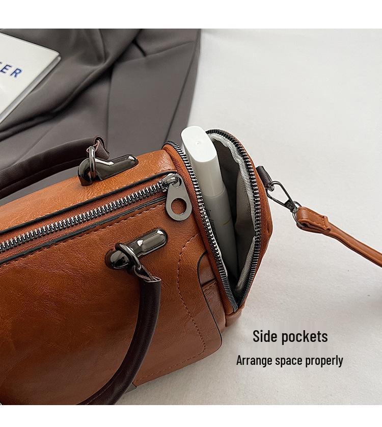 Borsa a tracolla Boston a cuscino retrò coreana - Borsa a mano da donna di grande capacità