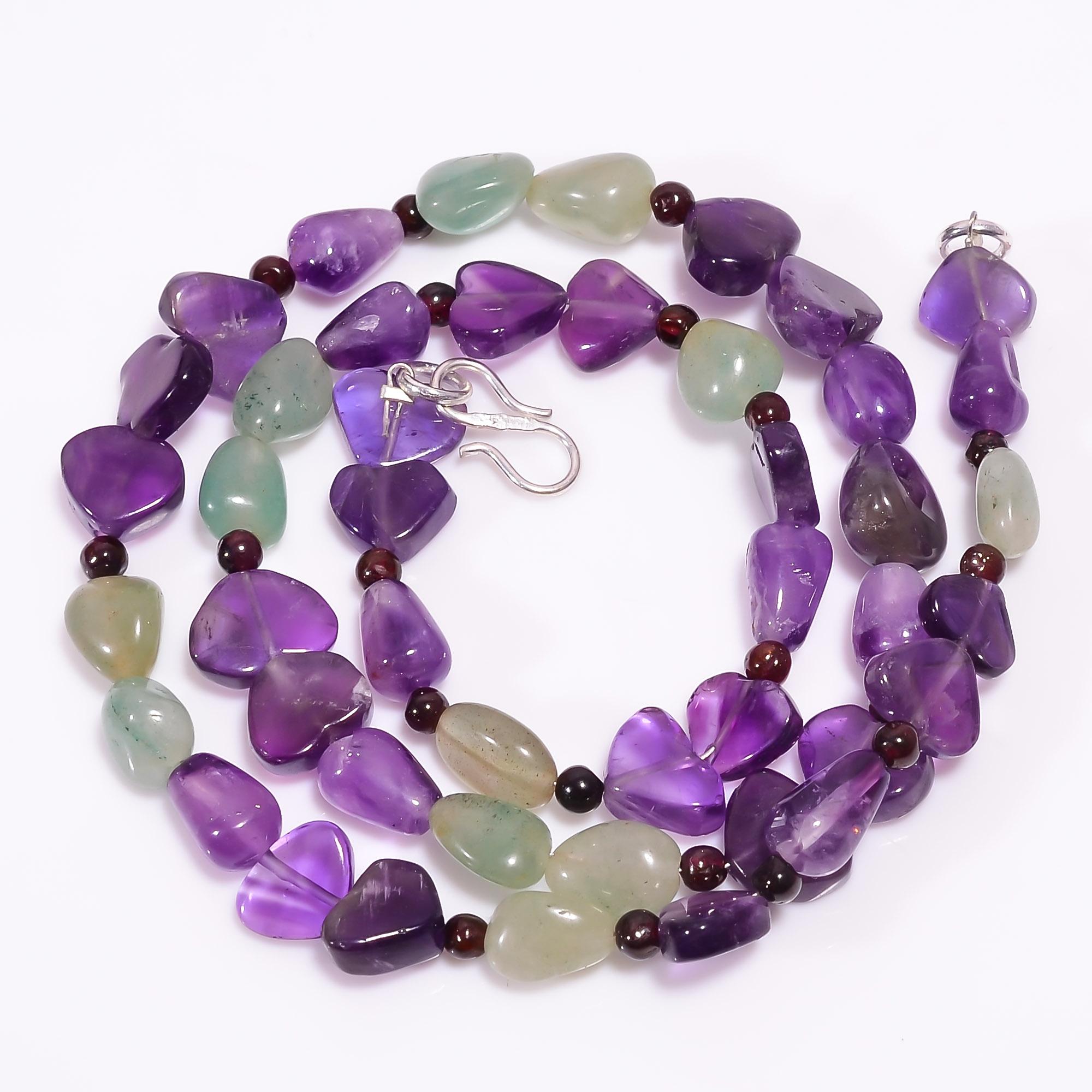 

Натуральный аметист авантюрин гранат драгоценный камень бусы ожерелье 3-11 мм 18 UB-8049 UB-8049