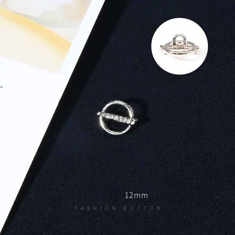 Buttons Diamond Shirt Cardigan Button Accessories Versatile Round Clothes Shirt With Diamonds Women'S High-End Metal Small Buttons