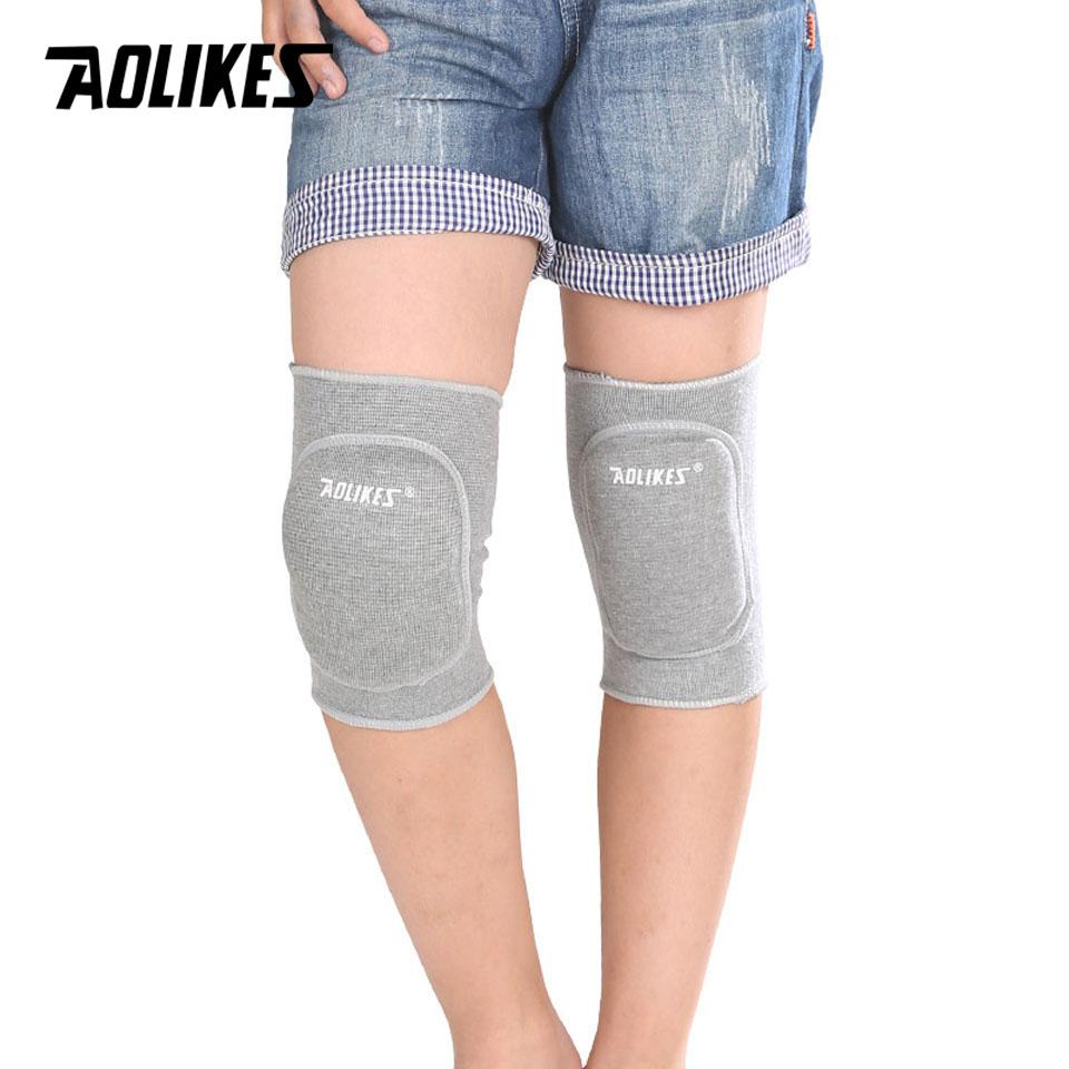 

AOLIKES 1 Pair Kids Thick Sponge Knee Support Dance Volleyball Tennis Knee Pads Sport Gym Kneepads Children Knee Protection M серый