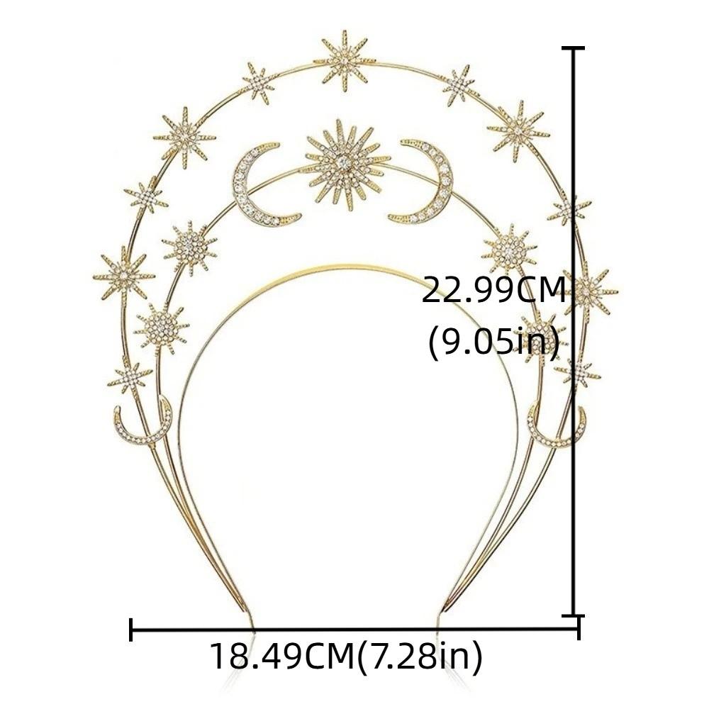 Rhinestones Crystal Goddess Crown Headband Gothic Wedding Bridal Headdress  Prom