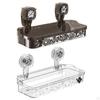 Bathroom Storage Rack Kitchen Organizer Multipurpose Toilet Shelf Suction Cup Shower