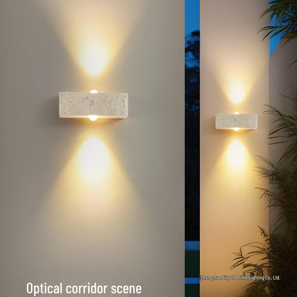 Yellow Dongshi Stone Wall Lamp: Up/Down Villa, Hotel, Bedroom Mood Spotlight