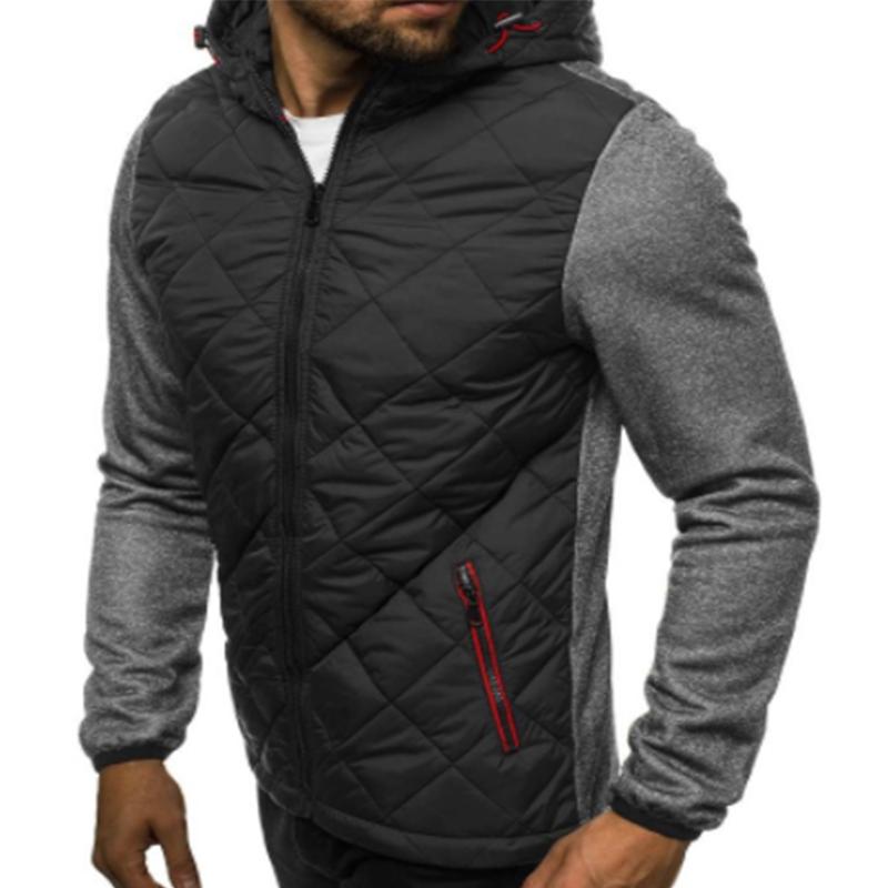 

Мужская новая повседневная модная куртка с капюшоном на молнии в клетку, кардиган в тон XL серый