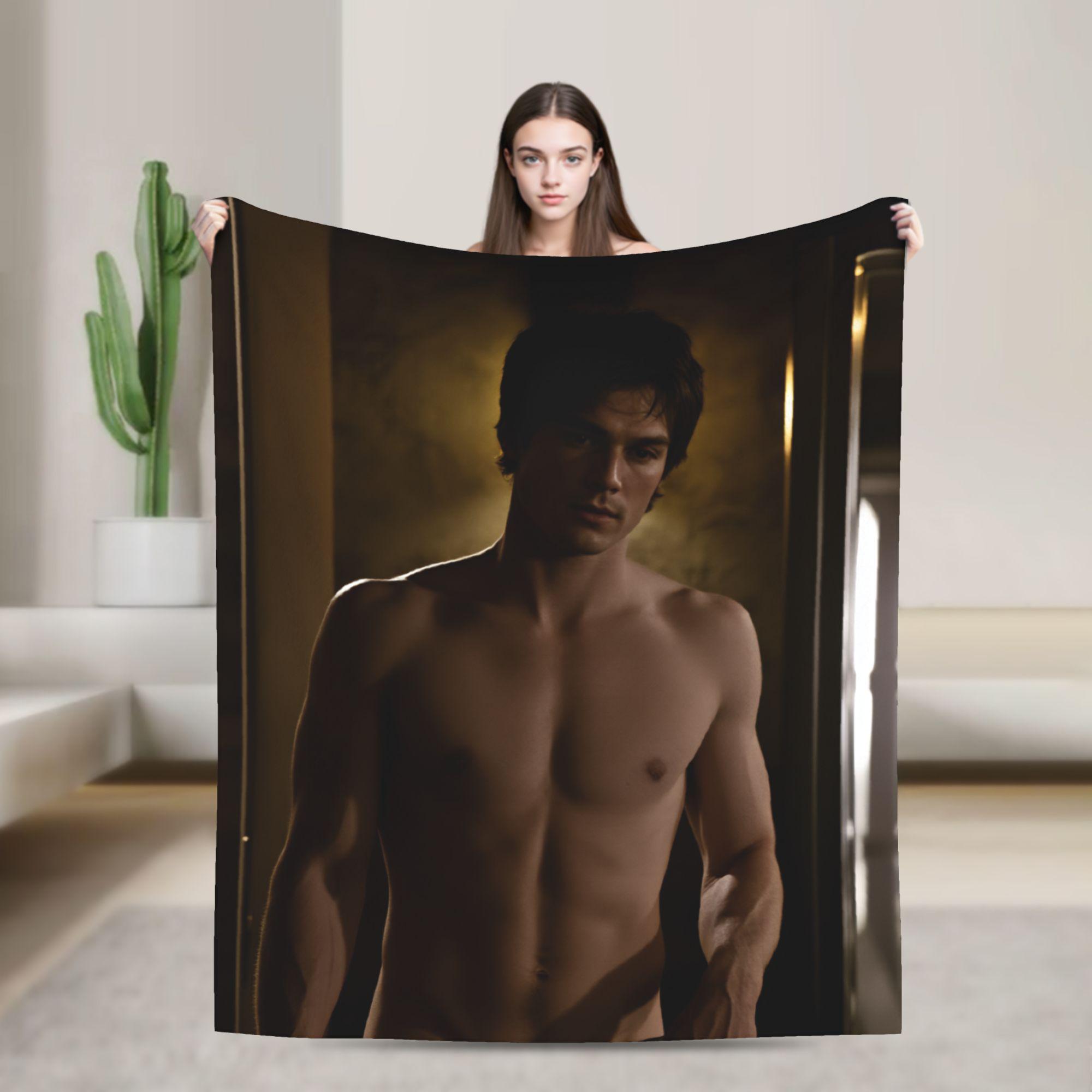 

Damon Salvatore Blanket Airplane Travel Flannel Bedding Throws For Outdoor Soft ized Quality Bedspread Gift 130x150cm