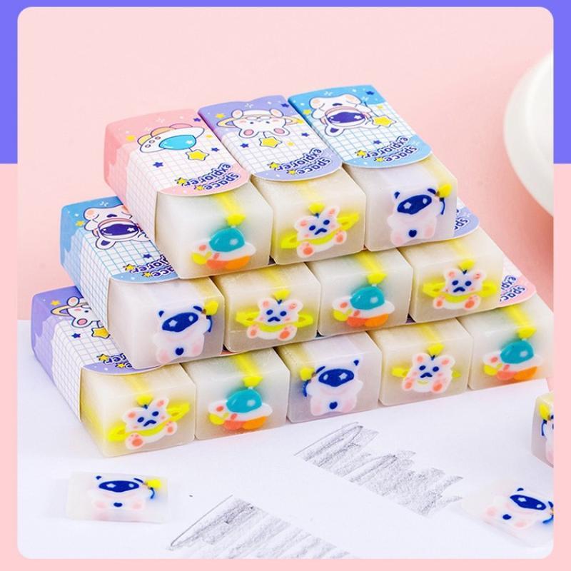 Cute Fruit Jelly Pencil Erasers Non-Toxic Soft Fun Animal Food Shaped Erasers for Kids Student School Stationery Gift
