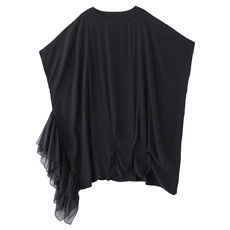 

XITAO Asymmetrical Solid Color Patchwork Dress ZMY1349 One Size чёрный