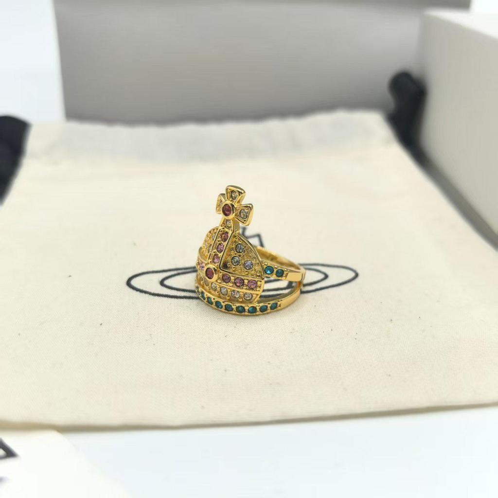 Empress Dowager Diamond Saturn Ring: Luxury Punk Style Index Finger Ring for Women