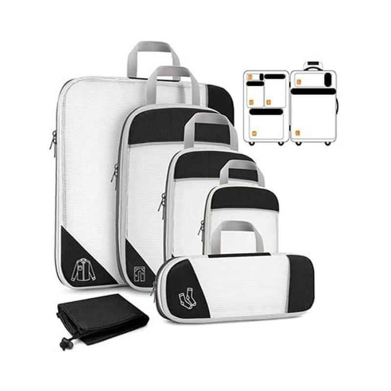 6-piece Travel Packaging Cube Storage Bag Packaging Compressed Travel Luggage Packaging Storage Bag Set