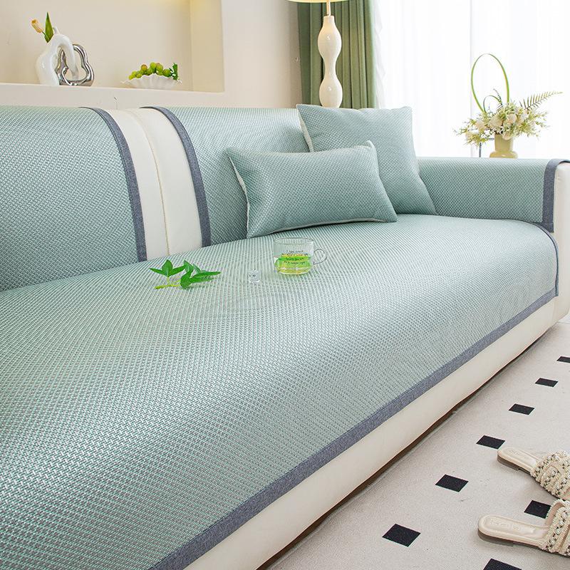 Summer And Summer Rattan Mat Sofa Cushion  New French High-End Ice Silk Mat Cover Cloth Non-Slip Seat Cushion