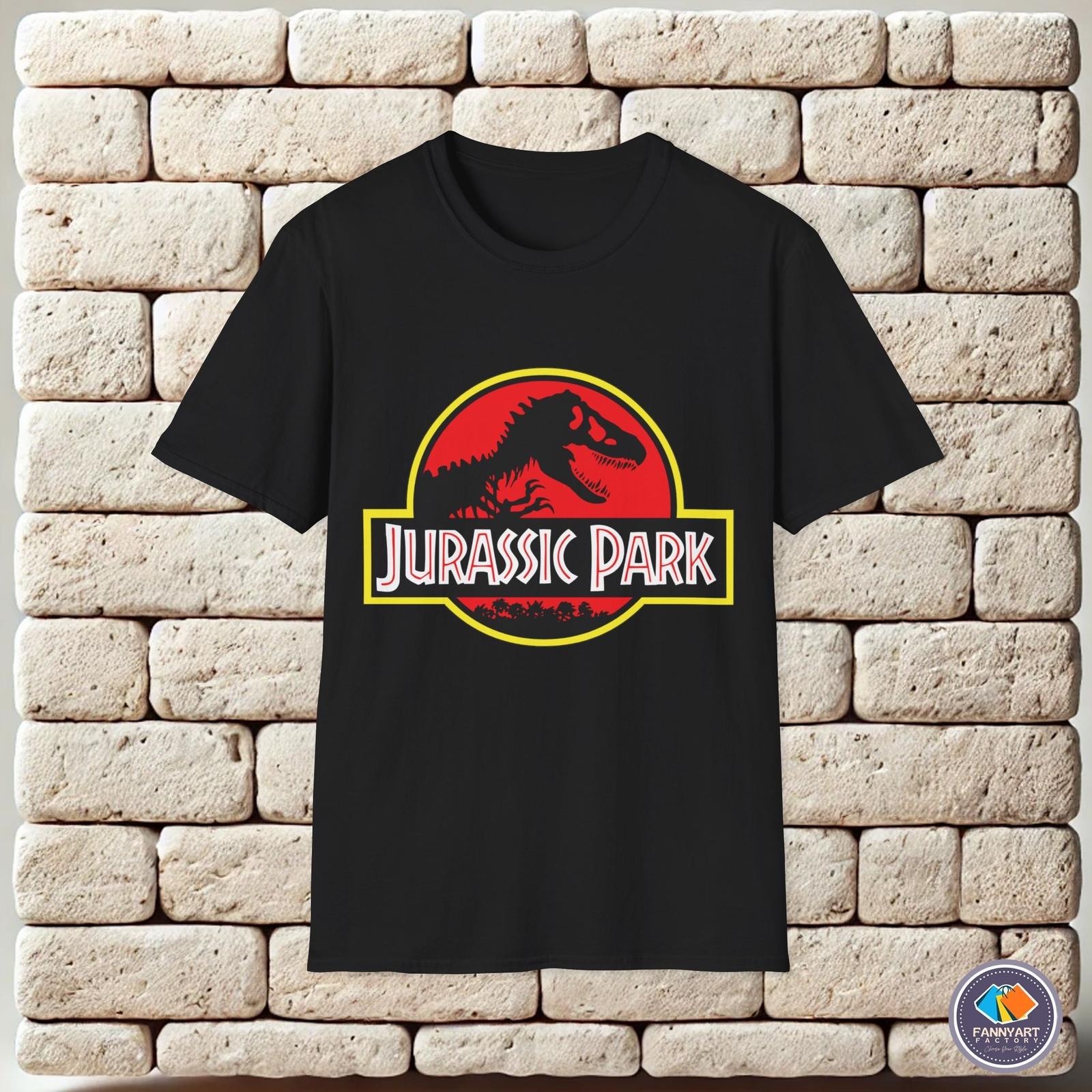Jurasic Park Logo Dinosaur Fossil Jungle T-Rex Adventure Unisex T-Shirt L