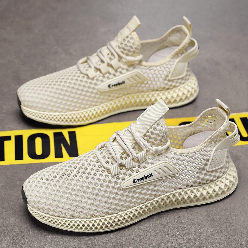 Hollow men's shoes summer casual trend single shoes men's breathable sports shoes men's mesh shoes student