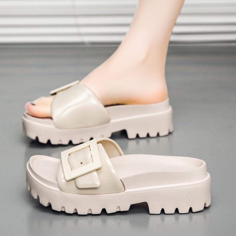 Fashion New Women's Platform Summer Slippers Fashion Thick Soles Beach Shoes With Double Buckle Casual House Women Sandals