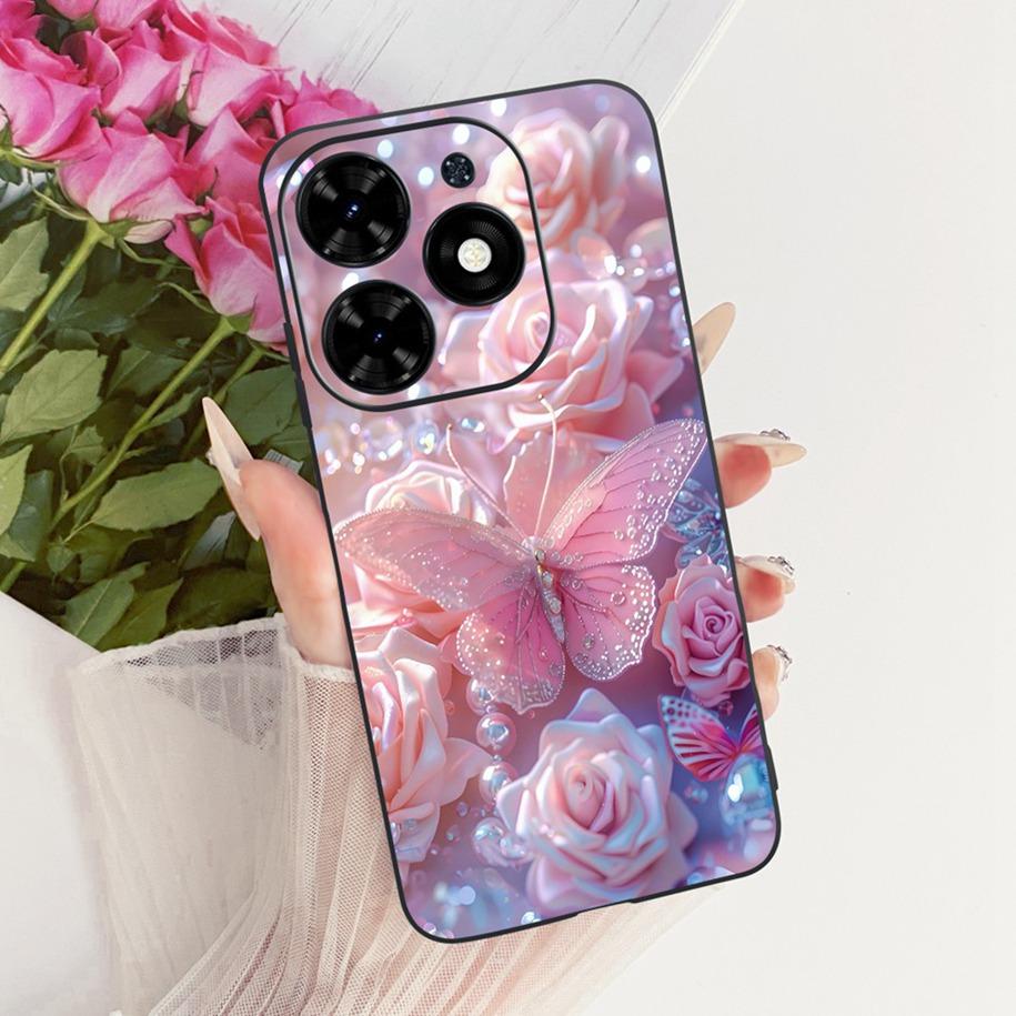 For Tecno Spark Go 2024 Case Spark 20 20C Shockproof Cover Fashion Butterfly TPU Soft Silicone Phone Shell For Tecno Pop 8 Funda