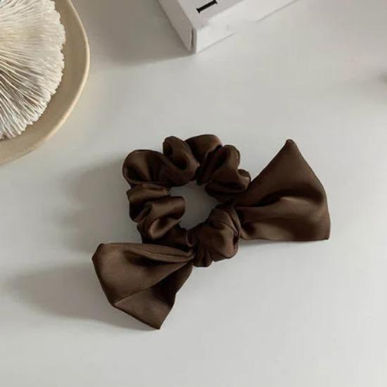 1piece Cute Bowknot Scrunchies Headwear for Women Girls Korea Elastic Ponytail Hair Band Black Brown Coffee Hair Accessories