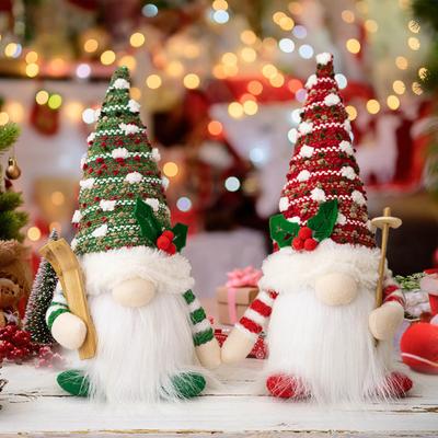 Gnomo de Pelúcia de Natal com Luz 11 polegadas LED Iluminado Figurina de Anão de Pelúcia Pequeno Elfo Tomte Sueco Iluminado para Decoração de Mesa Interna de Feriado