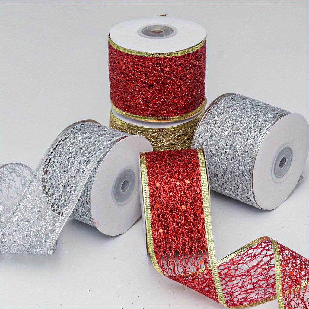 10 Yards Hollow Out Mesh Lace Ribbon Trimming for DIY Bow Crafts Edge Trim Party Festive Decoration