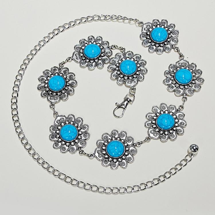 Adjustable Stone Embellished Waist Belt Bohemian Body Chain Waist Jewelry Accessory Gift for Women Outdoor Event